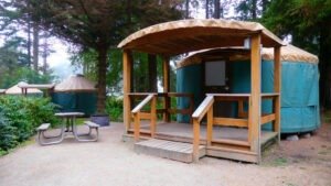 affordable glamping yurt