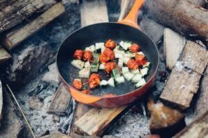 cooking on a campfire