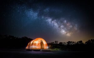 stargazing while glamping